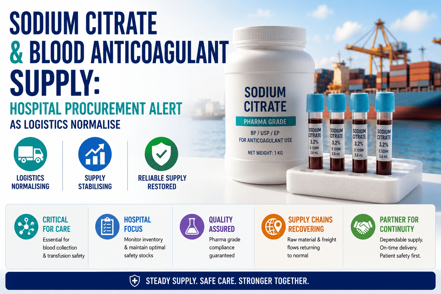 Cung cấp Natri Citrate và Thuốc chống đông máu trong máu: Cảnh báo mua sắm tại bệnh viện khi hậu cần được bình thường hóa