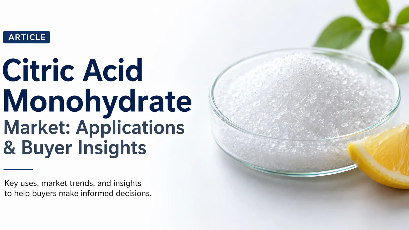 Citric Acid Monohydrate Market: Applications & Buyer Insights