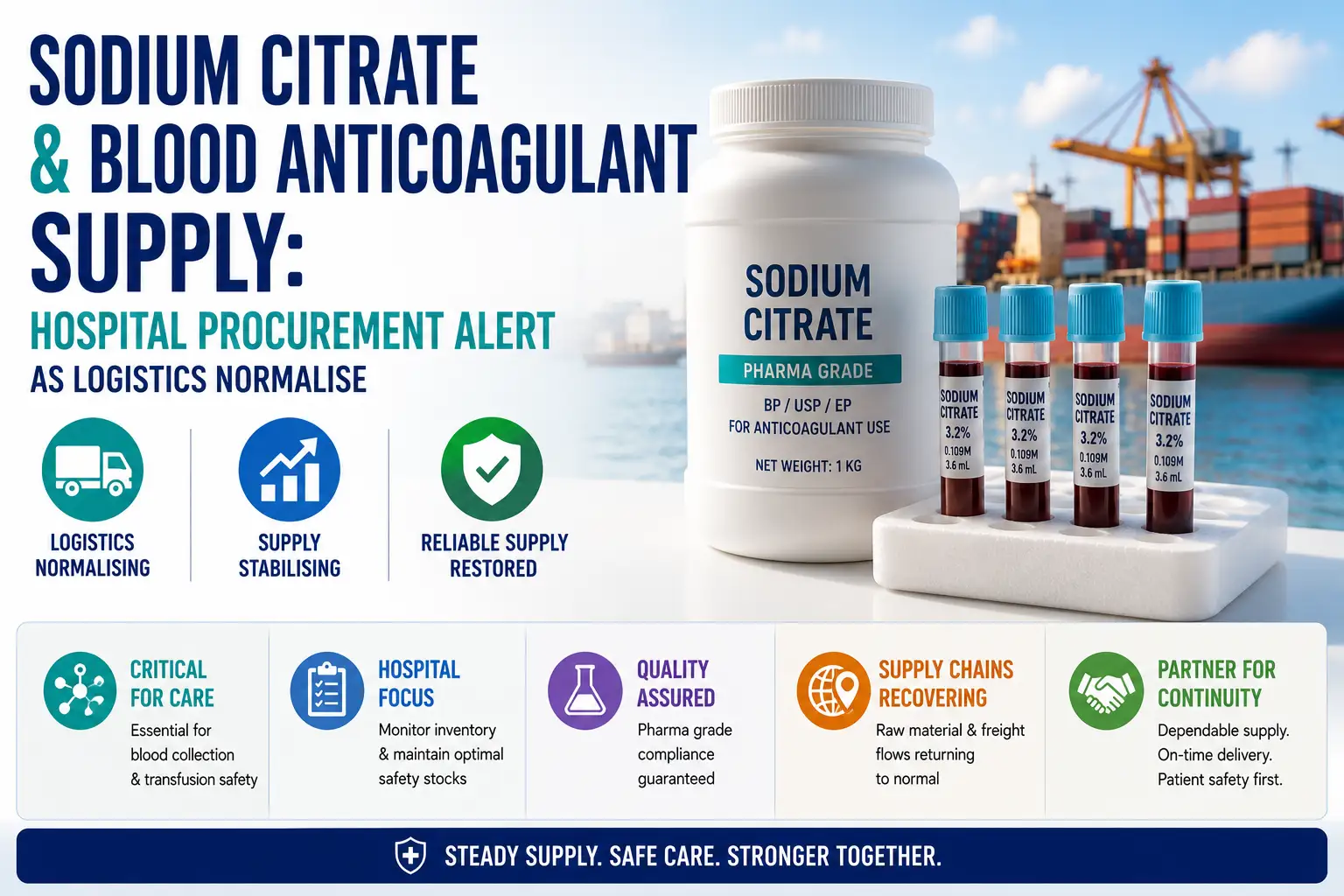 Cung cấp Natri Citrate và Thuốc chống đông máu trong máu: Cảnh báo mua sắm tại bệnh viện khi hậu cần được bình thường hóa