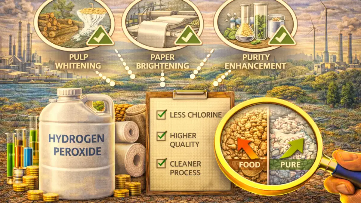 H2O2 đóng vai trò quan trọng như thế nào trong việc tẩy trắng bột giấy và bột giấy